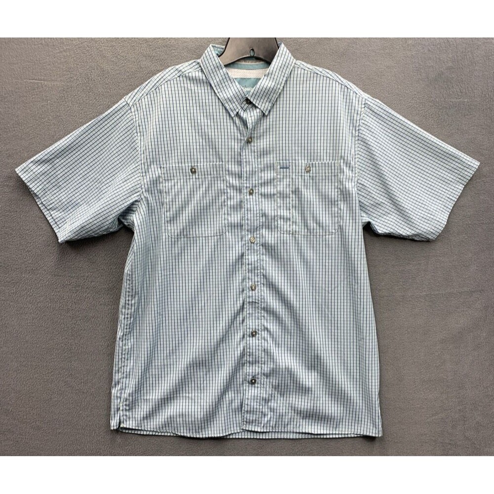 World Wide Sportsman Mens Button Up Check Shirt Fishing Short Sleeve Large